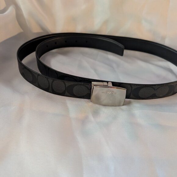 Men;s Coach Heritage Signature Reversible Belt Black - Picture 4 of 5